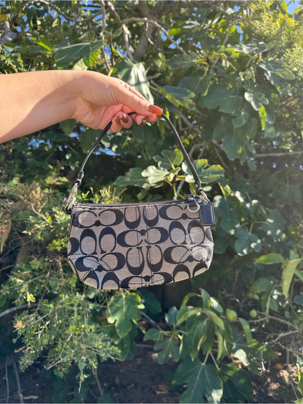 Coach Signature Canvas Mini Bag in Black and grey Y2K
